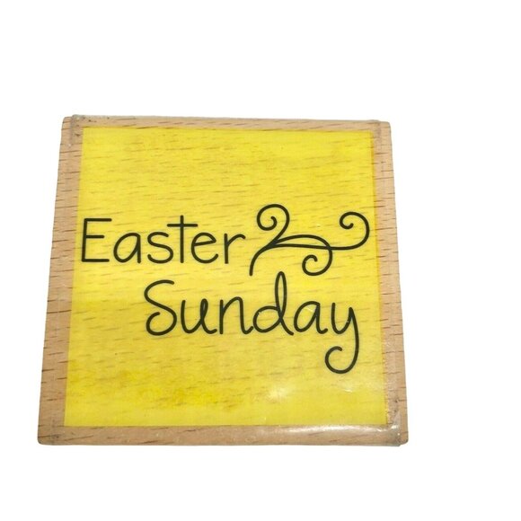 Easter 2 Piece Stamp Bundle Egg Hunt Sunday Script Crafting Decorating - Picture 3 of 7